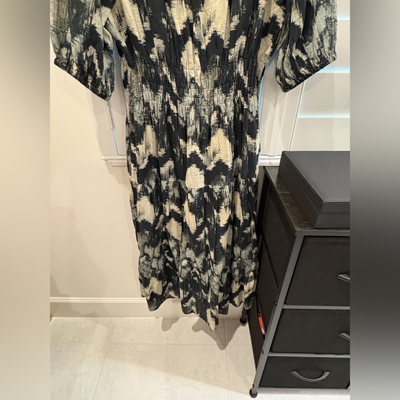 NWOT ba&sh Anissa Midi Dress Printed Cotton Size Medium 6